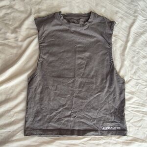 Alphalete Athletics Women's Gray 100% Cotton Cropped Sleeveless Muscle Tank